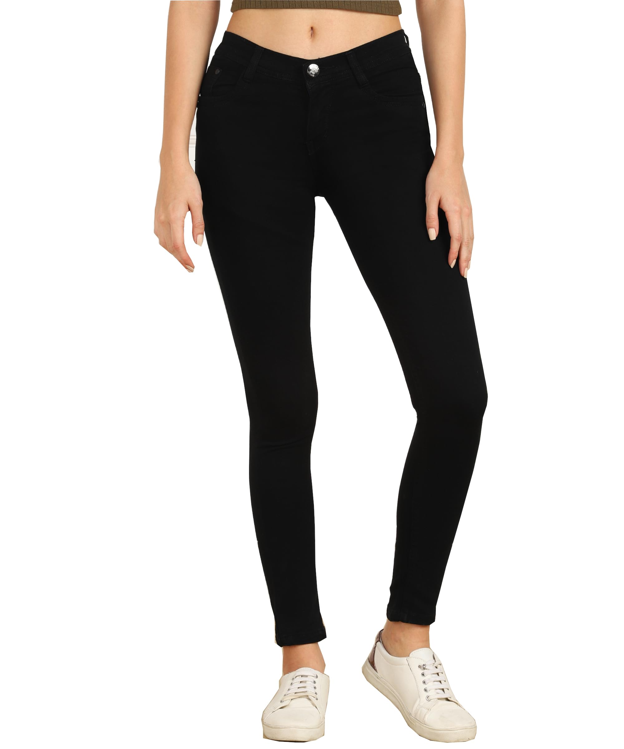 Nifty Women's Denim Stretchable Slim Fit Jeans (Jean_PLN_Black_34)