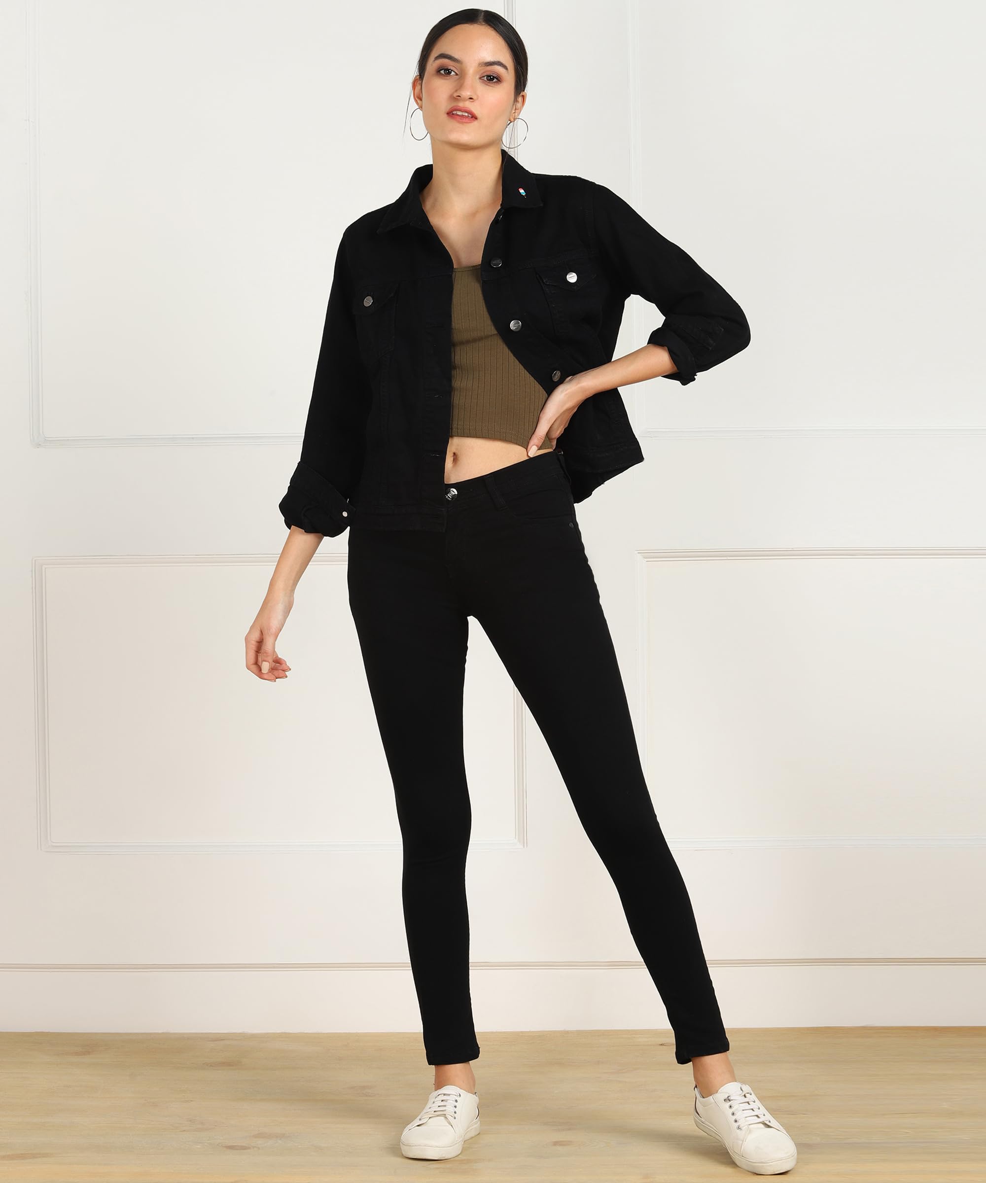 Nifty Women's Denim Stretchable Slim Fit Jeans (Jean_PLN_Black_34) - Image 5