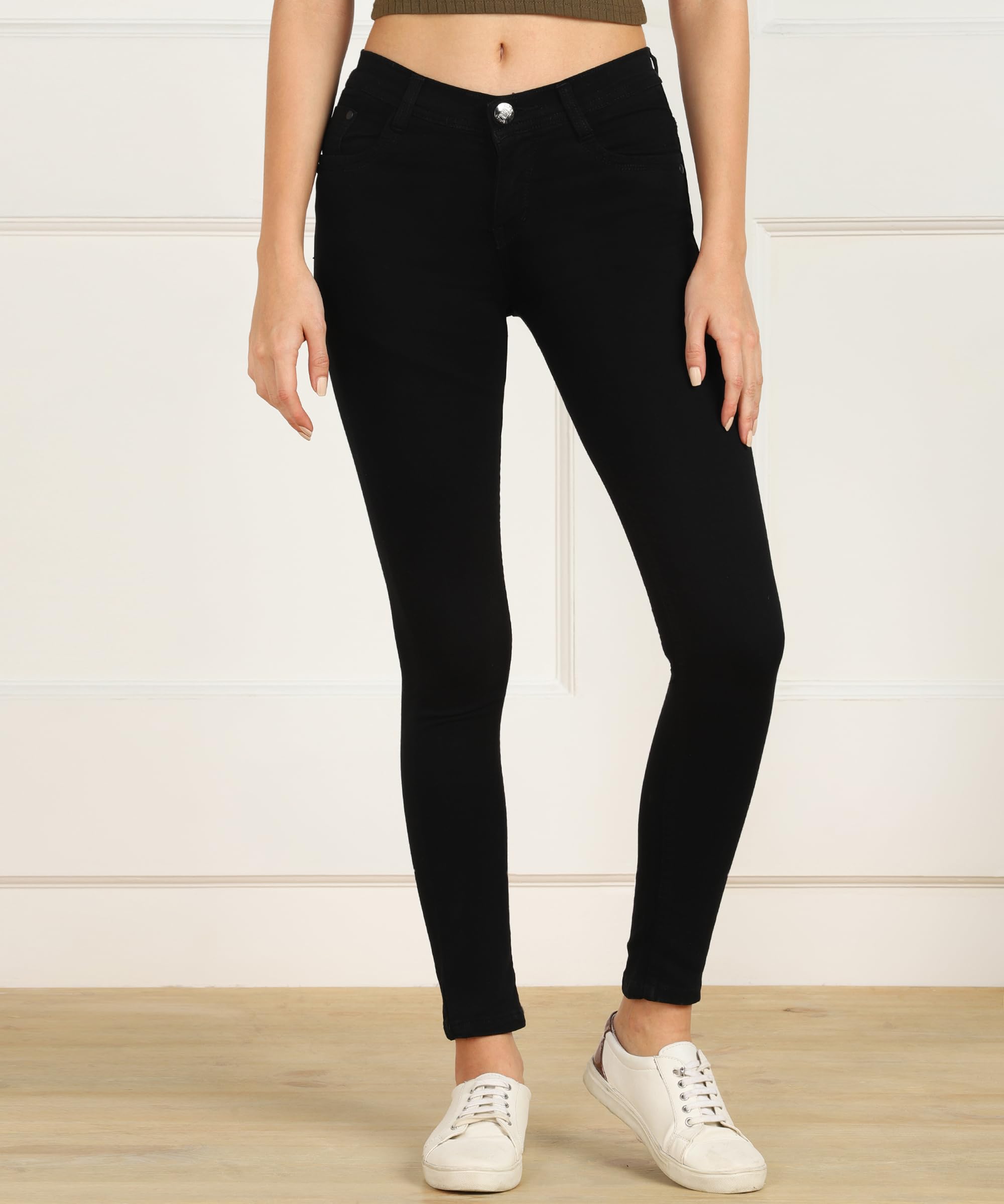 Nifty Women's Denim Stretchable Slim Fit Jeans (Jean_PLN_Black_34) - Image 7