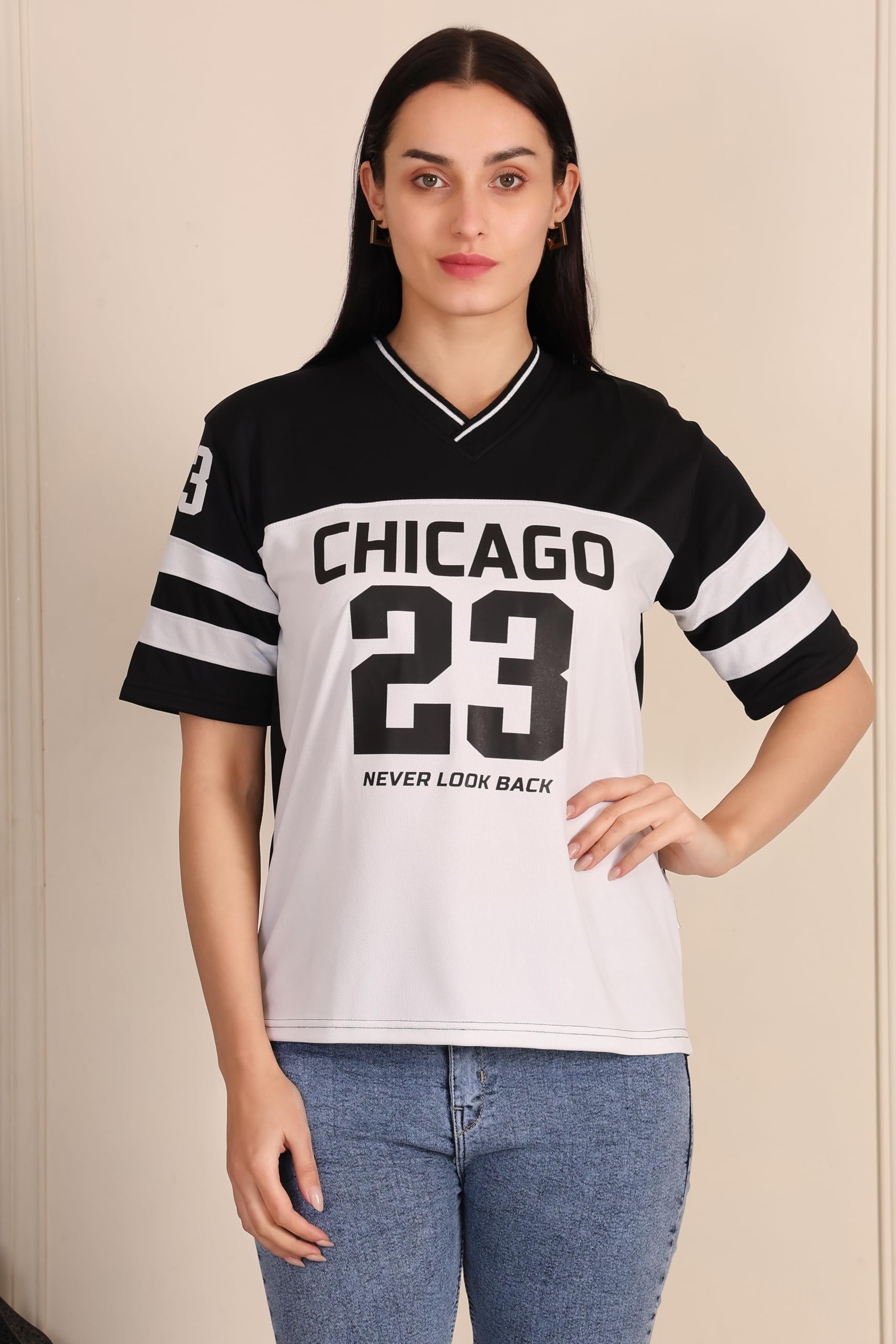 BLACKSTEP Women Oversized Cotton Jersey Tshirt | Loose Fit Streetwear Casual Top | Drop Shoulder Longline T Shirt for Girls College Wear Travel Gym Lounge Daily Outfit (Black, M) - Image 5