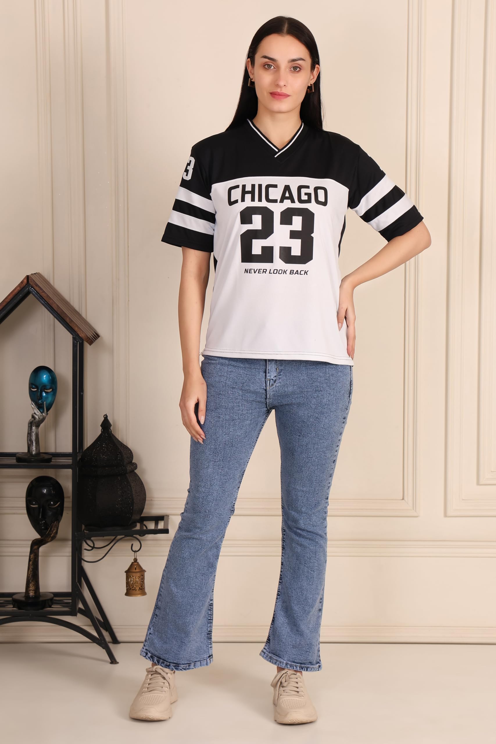 BLACKSTEP Women Oversized Cotton Jersey Tshirt | Loose Fit Streetwear Casual Top | Drop Shoulder Longline T Shirt for Girls College Wear Travel Gym Lounge Daily Outfit (Black, M) - Image 6