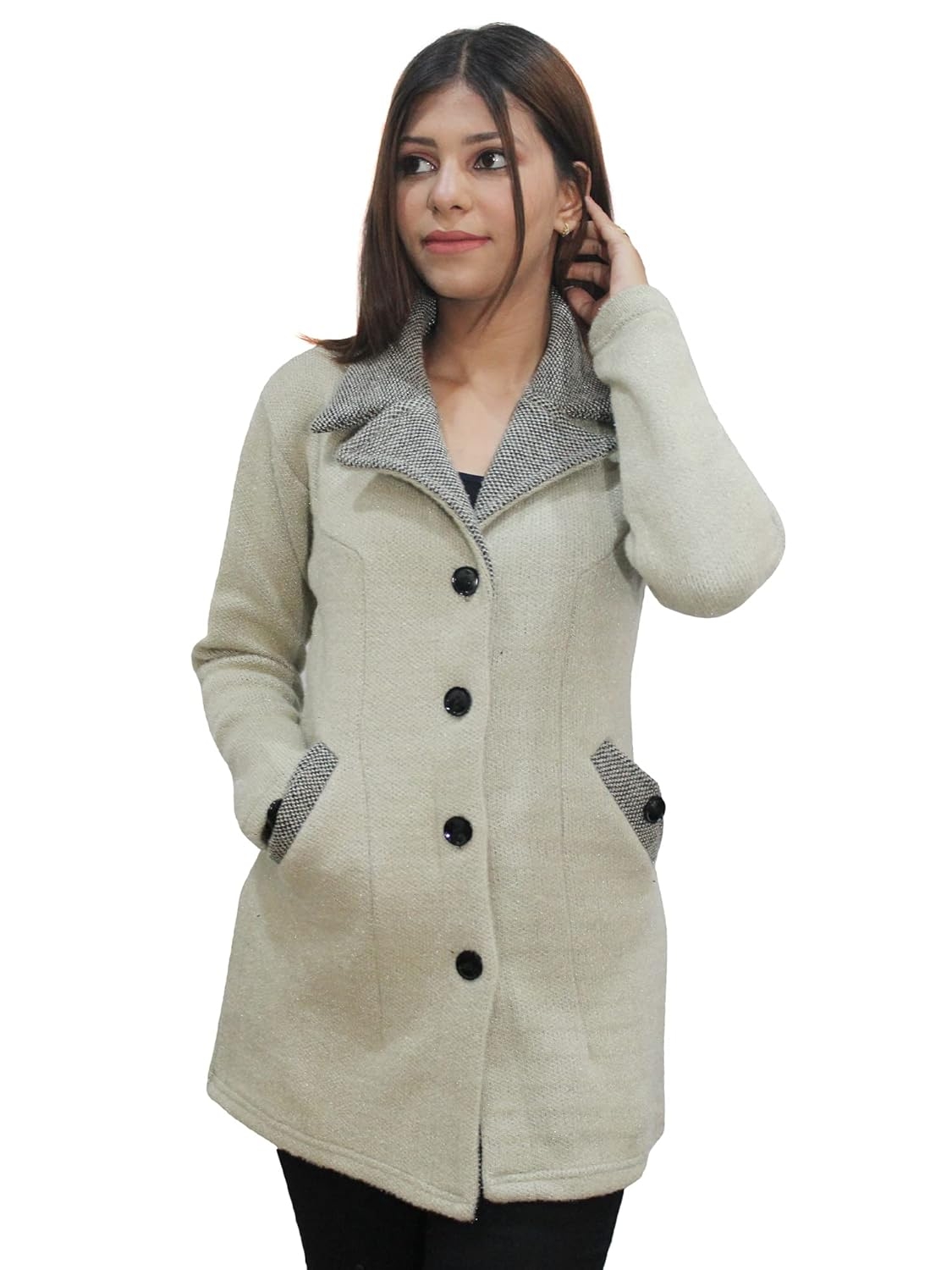 Women's Wool Blend Collared Coatigan - Image 2