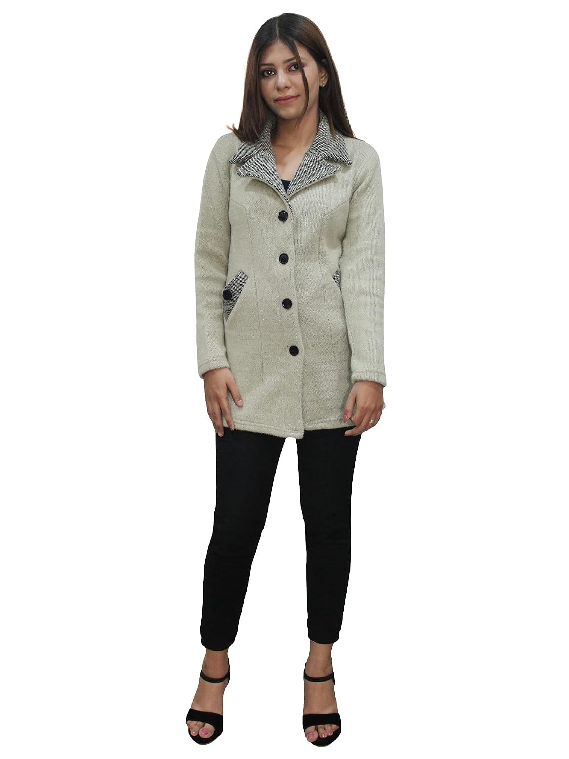 Women's Wool Blend Collared Coatigan - Image 5