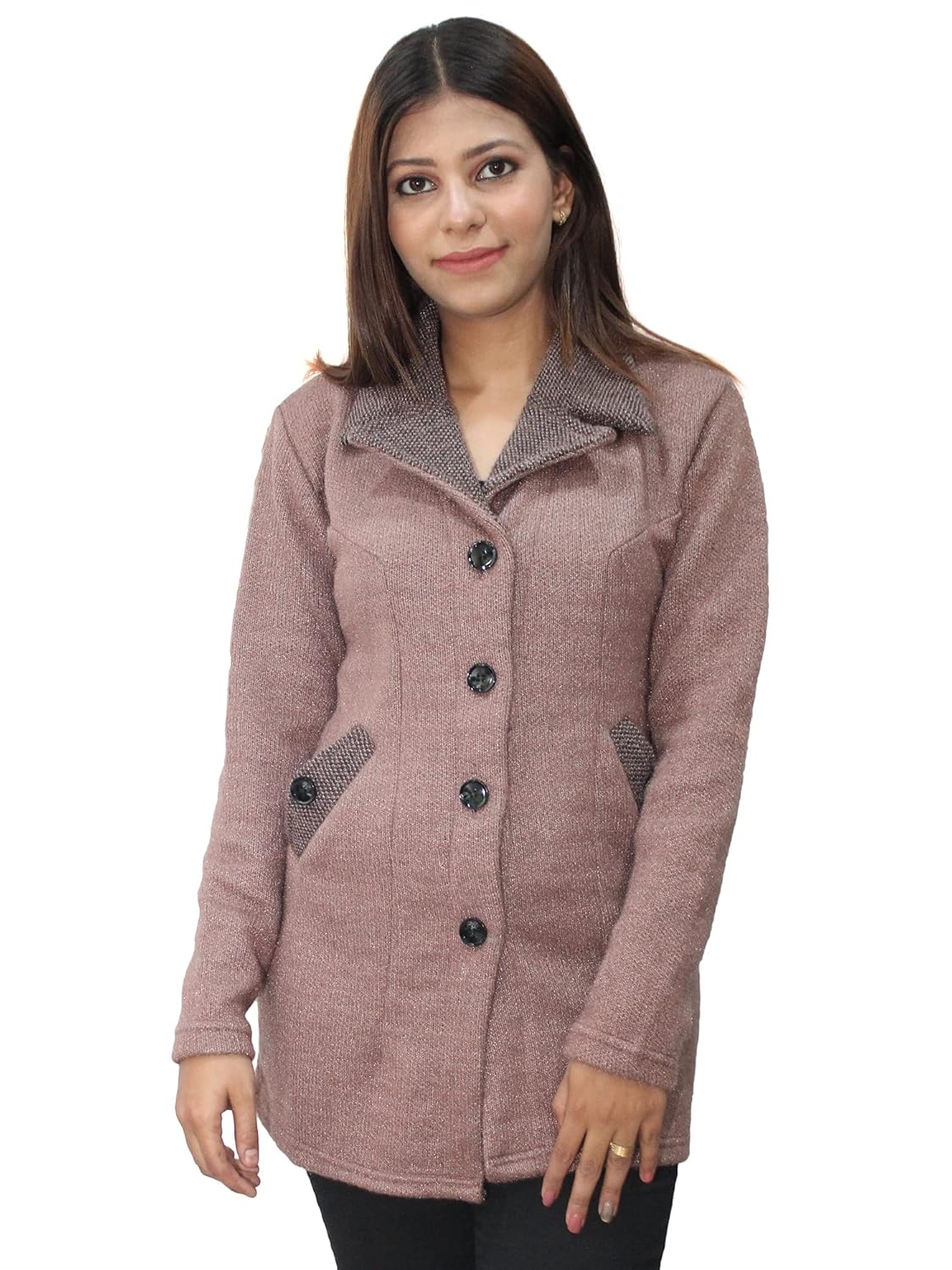 Women's Wool Blend Collared Coatigan - Image 12