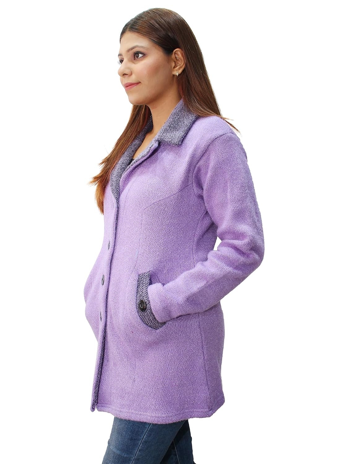 Women's Wool Blend Collared Coatigan - Image 18