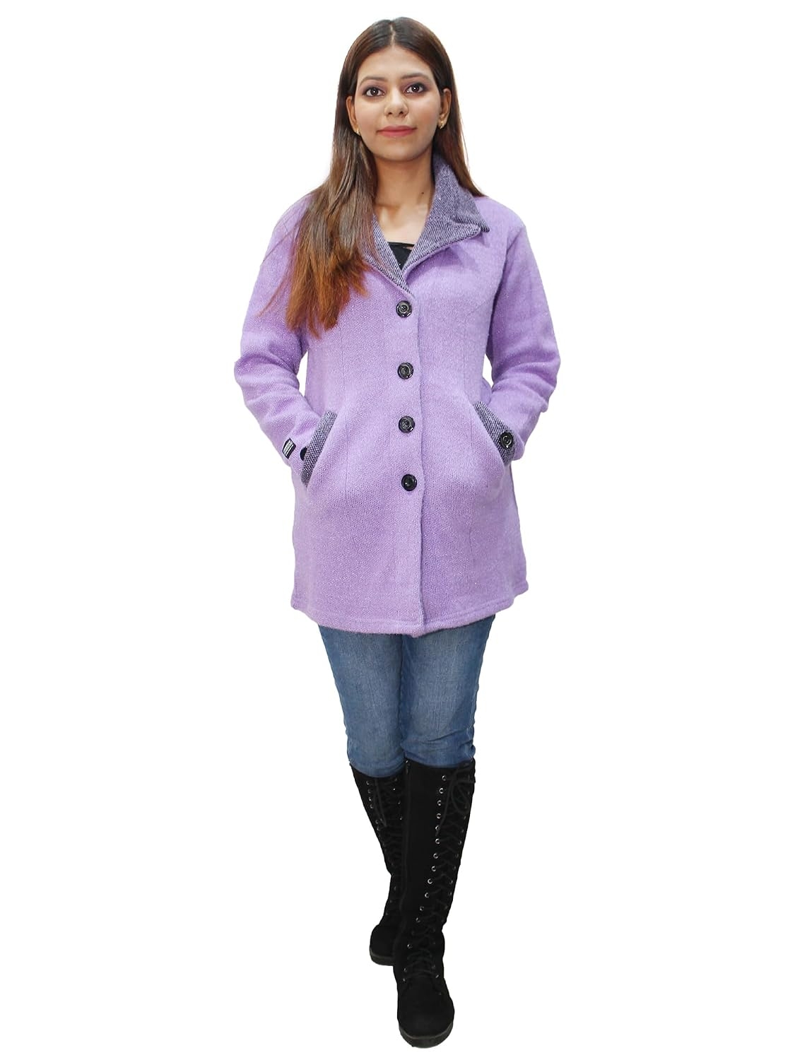 Women's Wool Blend Collared Coatigan - Image 21