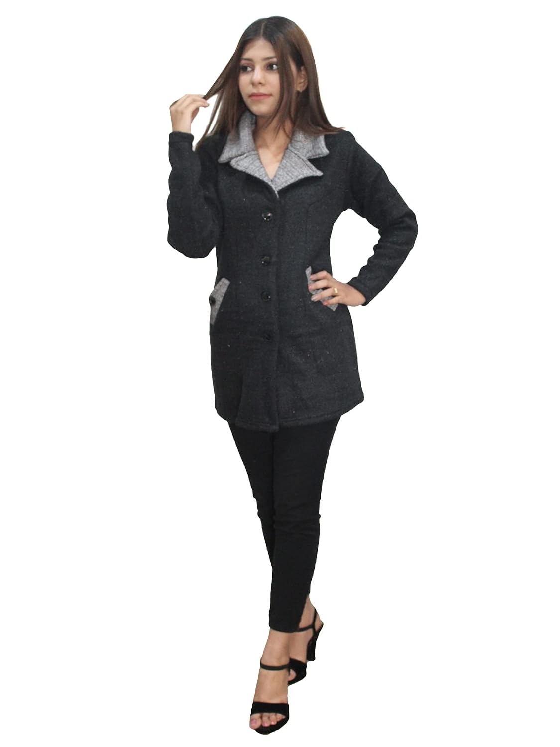 Women's Wool Blend Collared Coatigan - Image 32