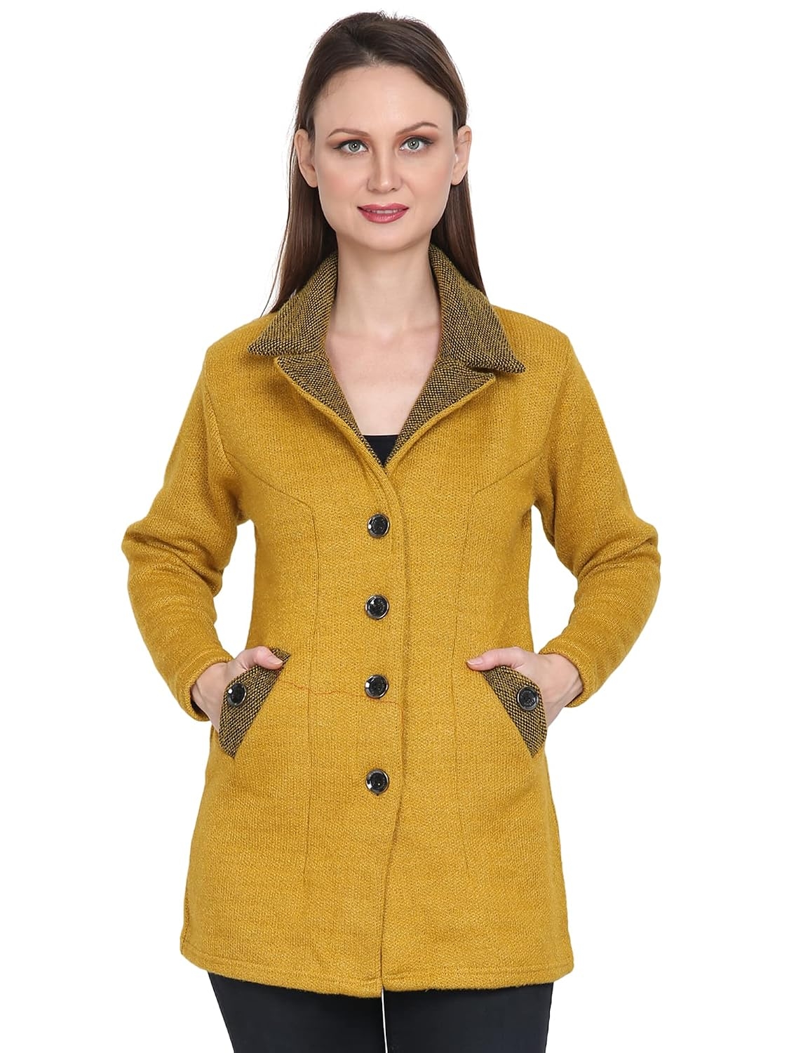Women's Wool Blend Collared Coatigan - Image 34