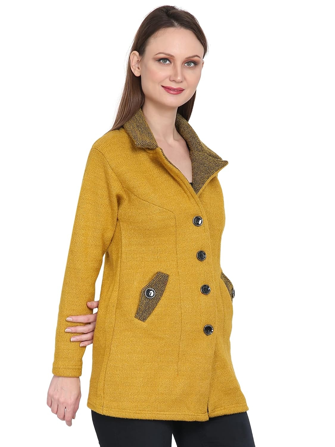 Women's Wool Blend Collared Coatigan - Image 37