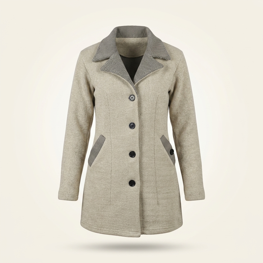 Women's Wool Blend Collared Coatigan