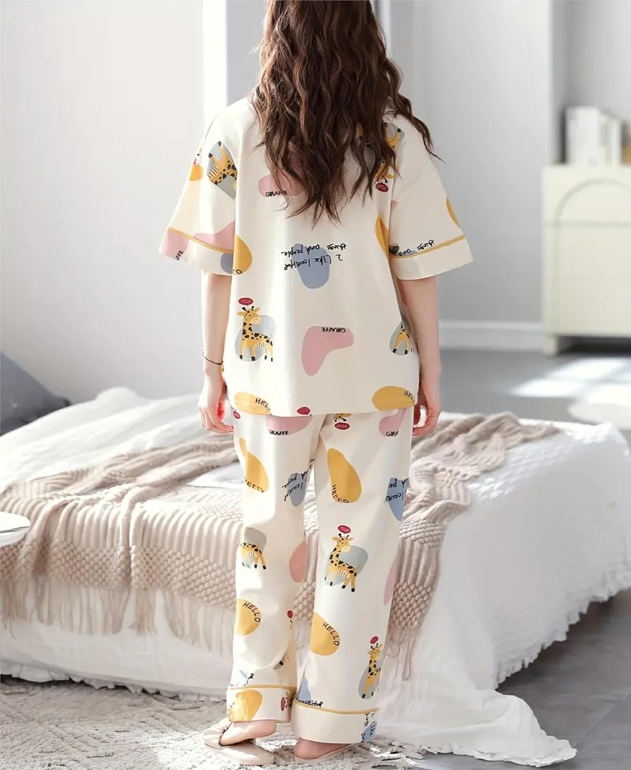 Louis Luxe Womens Korean Night Dress|| Full Pyjama Set || Korean Nightsuit ||Women Nightwear ||Round Neck Full Sleeve Nightsuit || Loungewear || Everyday Nightdress (ND-11) - Image 21