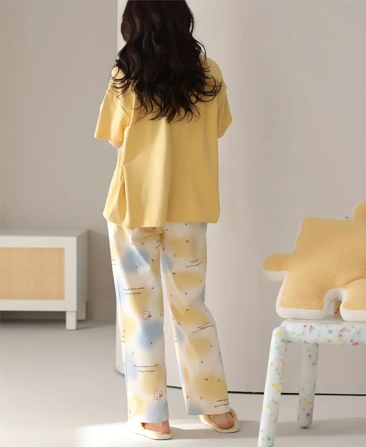 Louis Luxe Womens Korean Night Dress|| Full Pyjama Set || Korean Nightsuit ||Women Nightwear ||Round Neck Full Sleeve Nightsuit || Loungewear || Everyday Nightdress (ND-11) - Image 28
