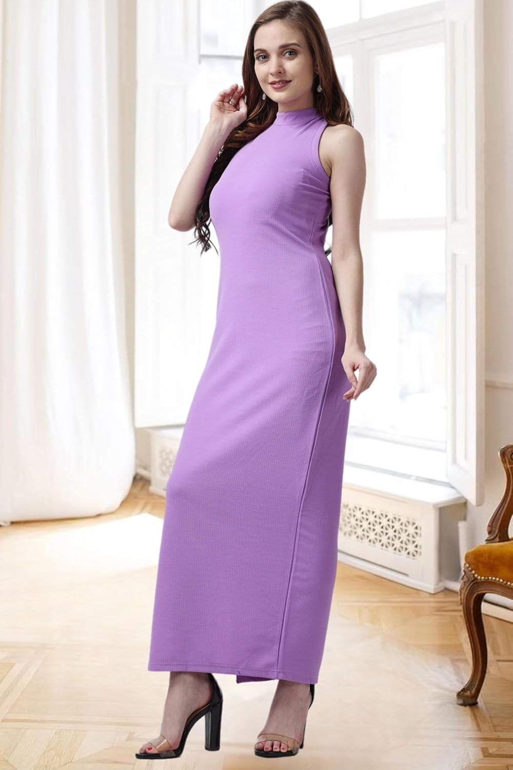 POPWINGS Women's Halter-Neck Bodycon Maxi Dress - Image 10