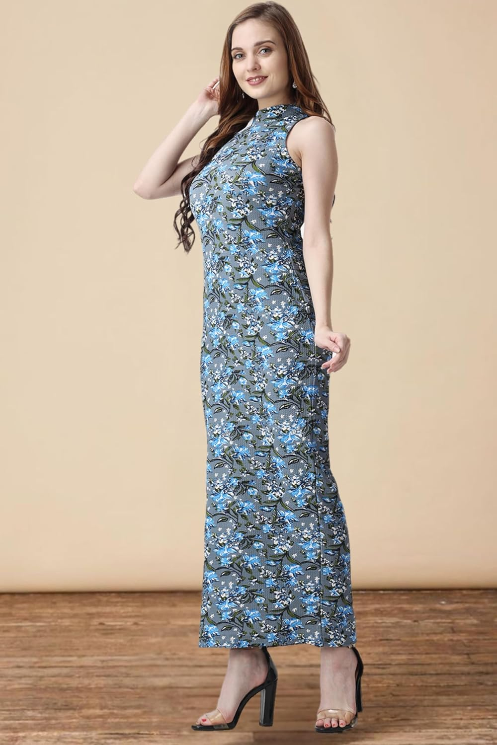 POPWINGS Women's Halter-Neck Bodycon Maxi Dress - Image 23