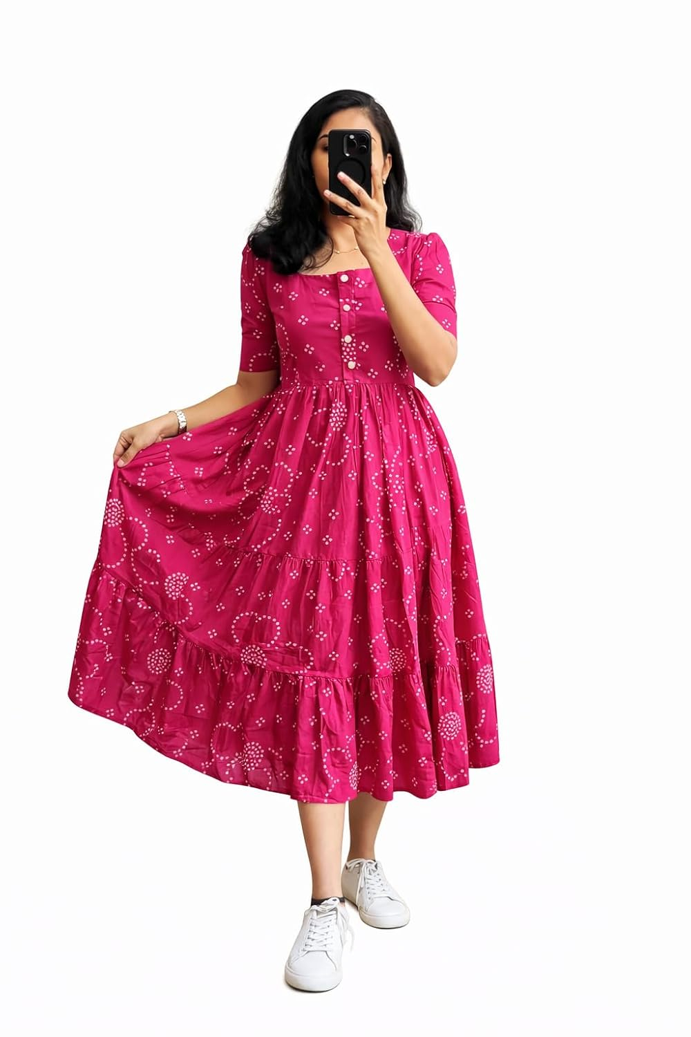 Women's Printed Tiered Maxi Dress - Image 6