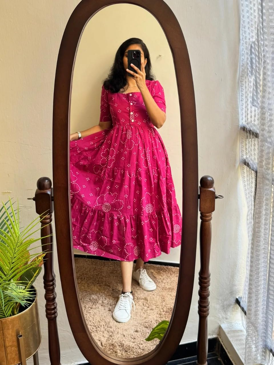 Women's Printed Tiered Maxi Dress - Image 7