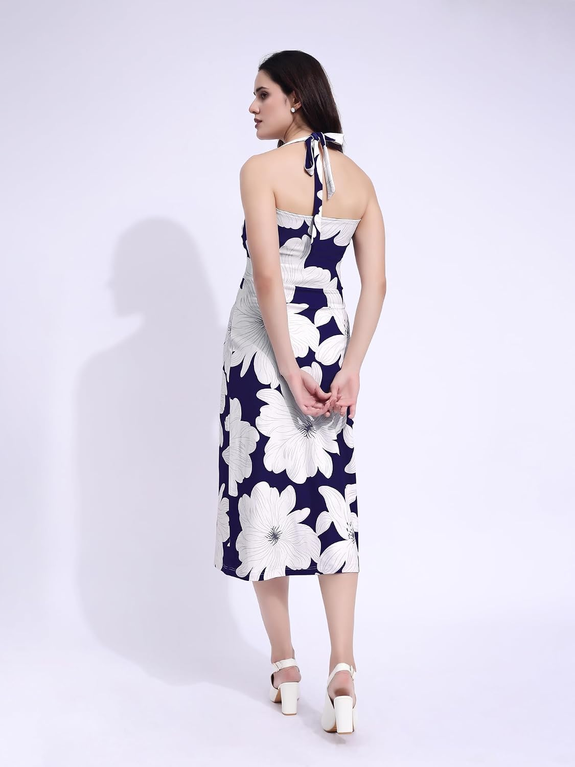 PURVAJA Women's Floral A-Line Midi Dress - Image 3