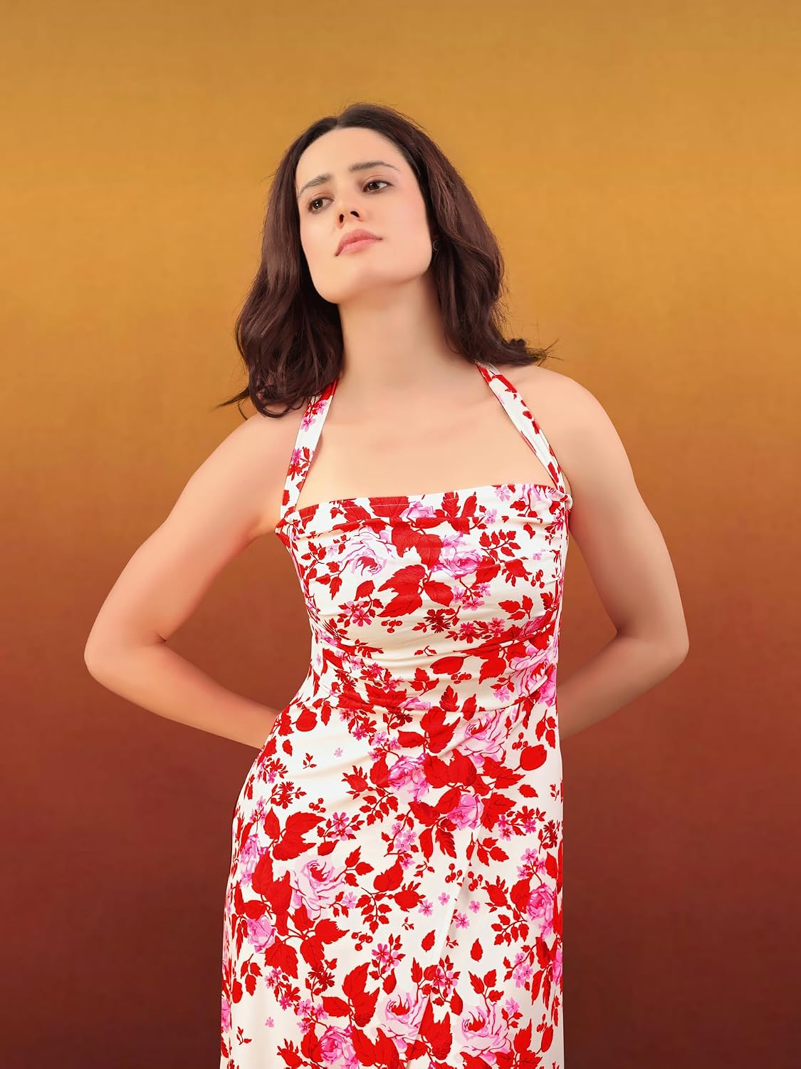 PURVAJA Women's Floral A-Line Midi Dress - Image 10