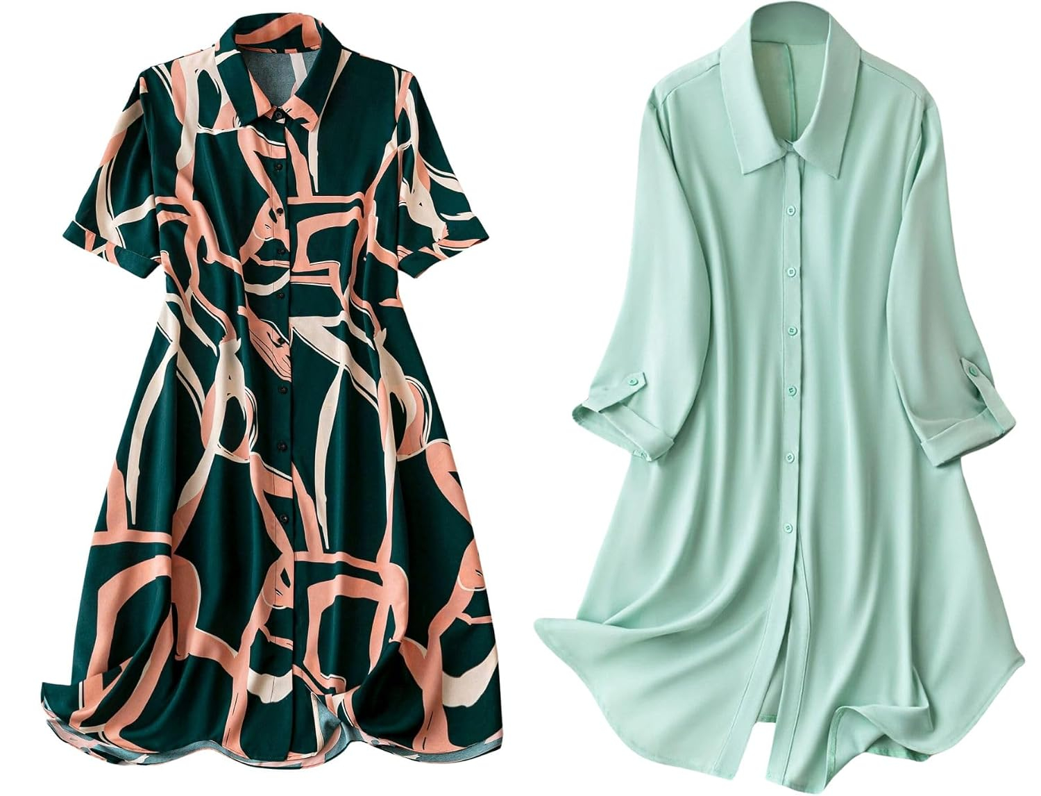 Leriya Fashion Women's Button-Down Longline Shirt Dress - Image 19