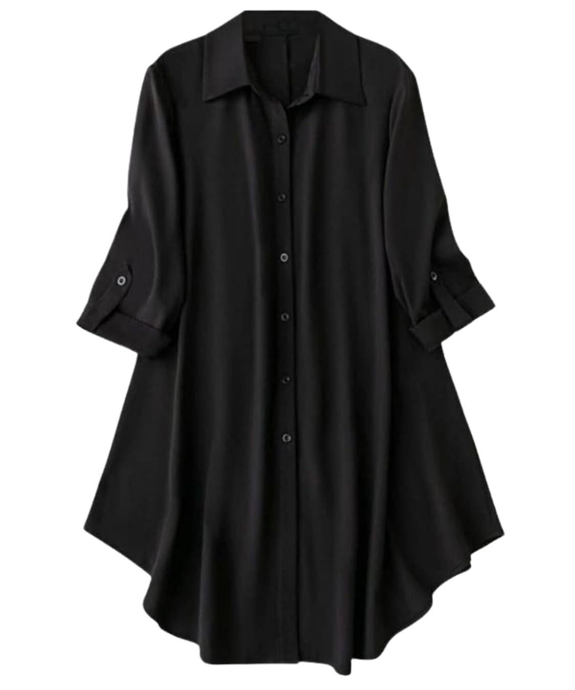 Leriya Fashion Women's Button-Down Longline Shirt Dress - Image 25