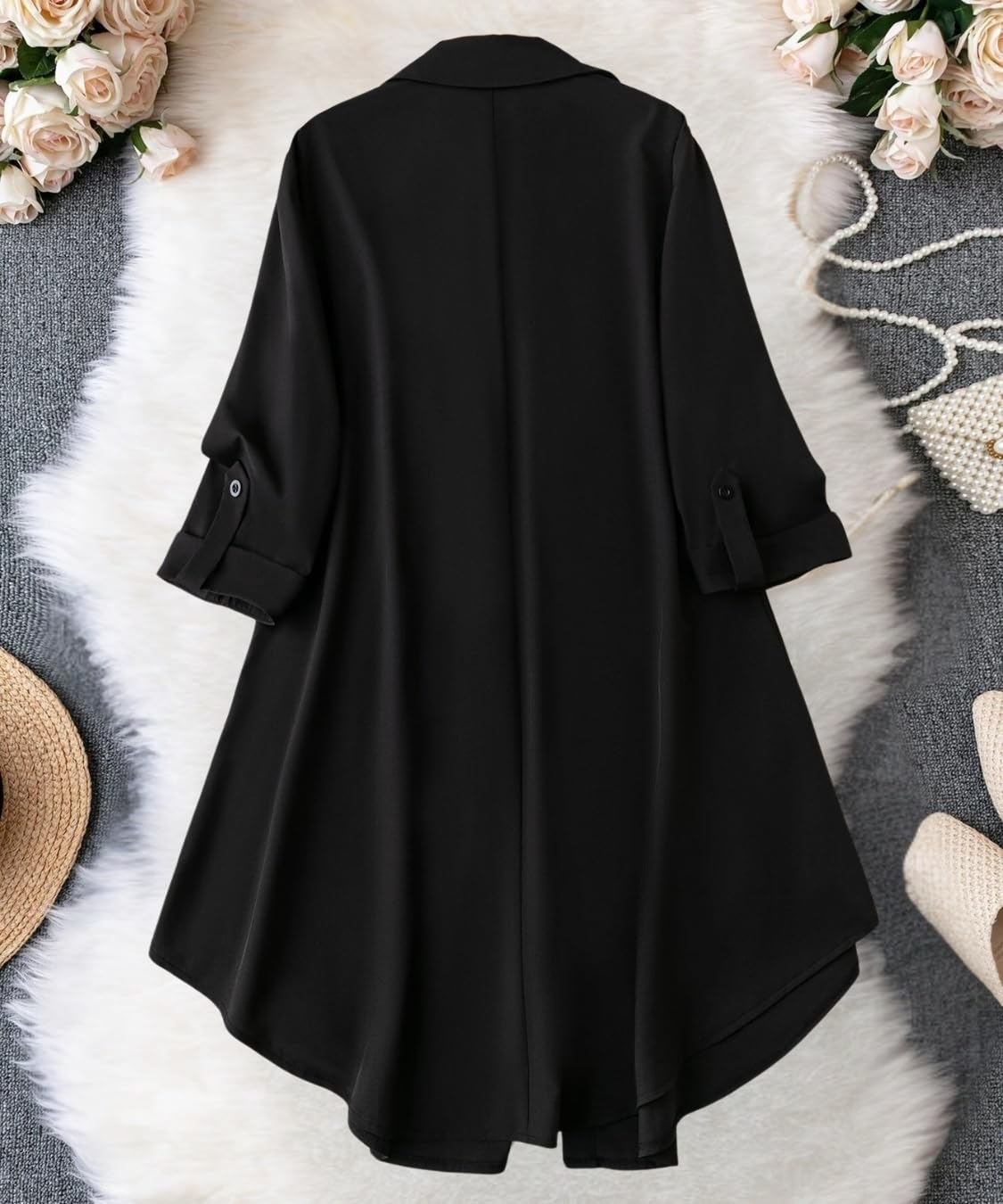Leriya Fashion Women's Button-Down Longline Shirt Dress - Image 26