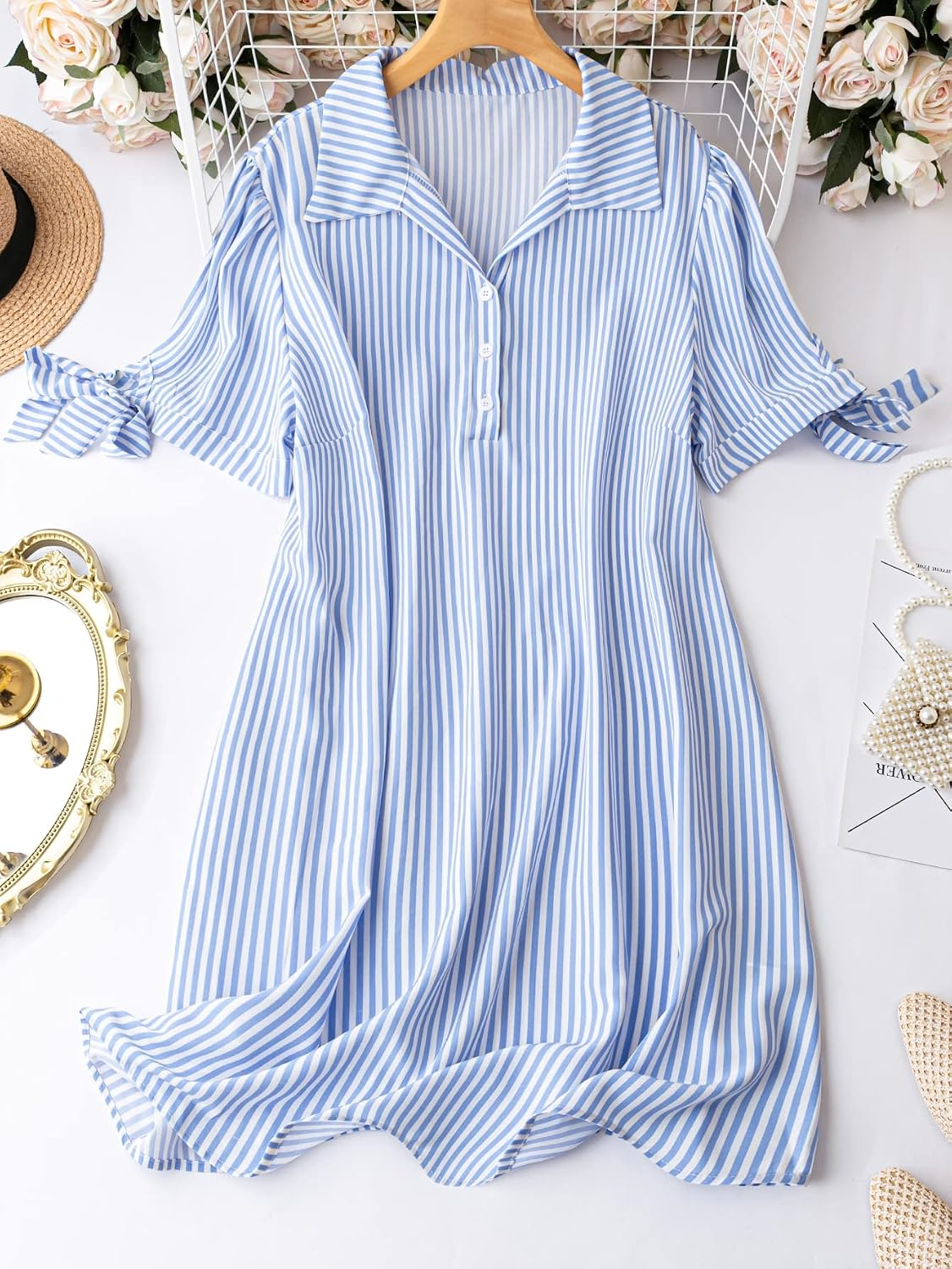 Leriya Fashion Women's Button-Down Longline Shirt Dress - Image 44