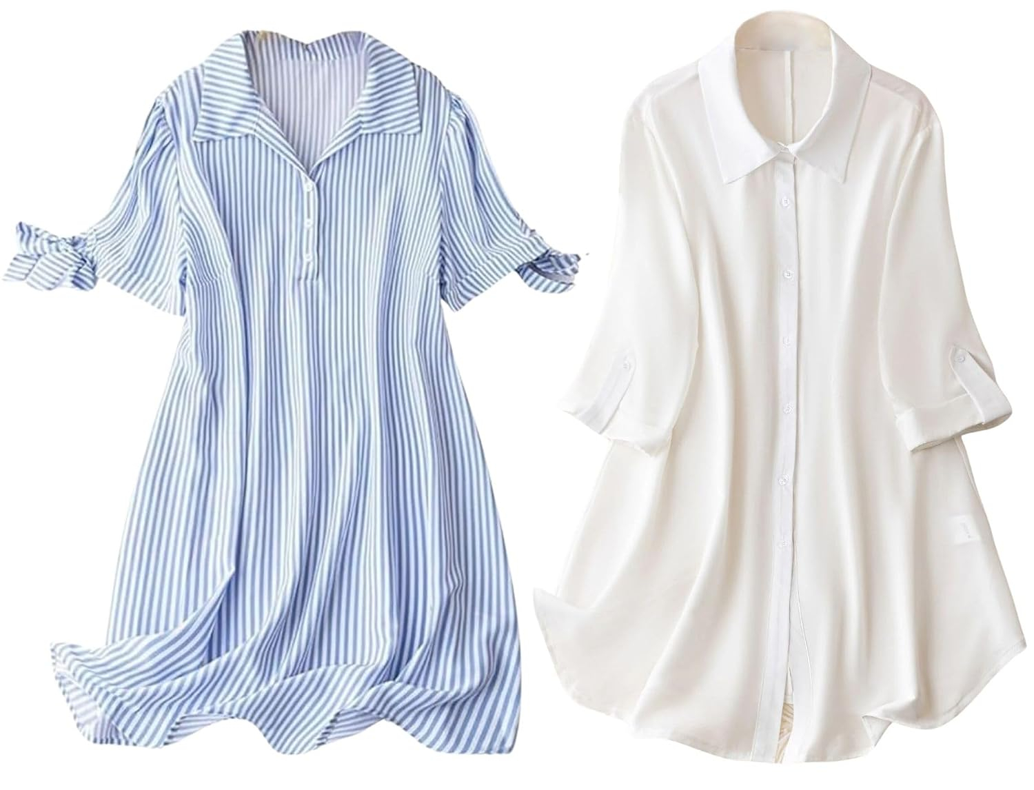 Leriya Fashion Women's Button-Down Longline Shirt Dress - Image 56