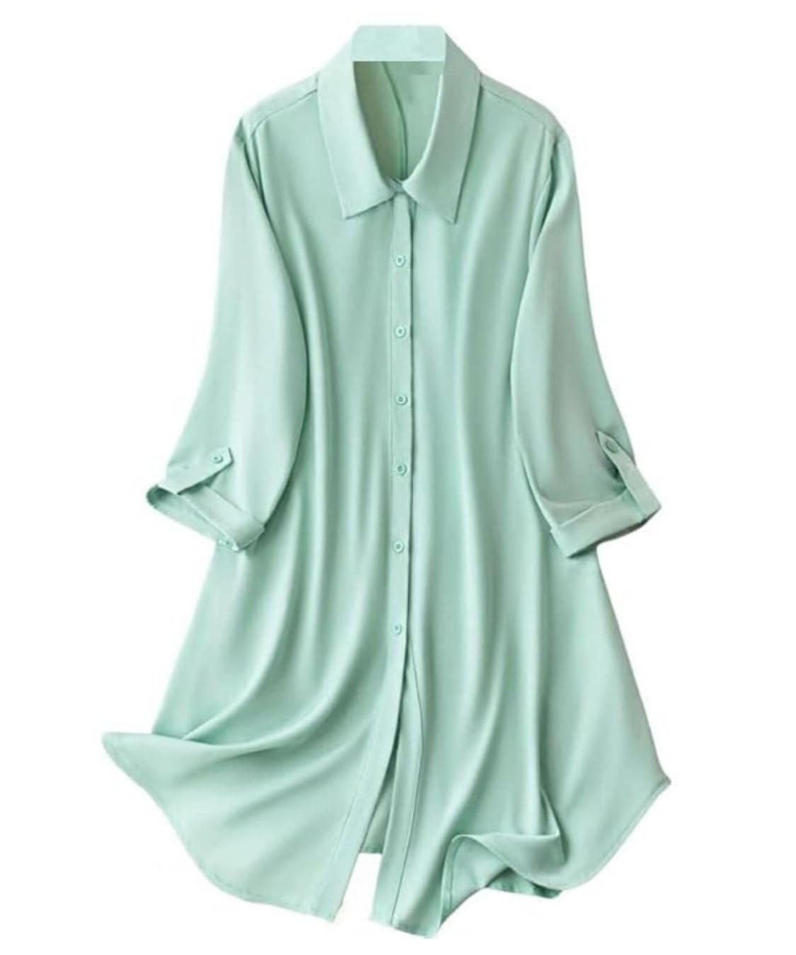 Leriya Fashion Women's Button-Down Longline Shirt Dress - Image 63