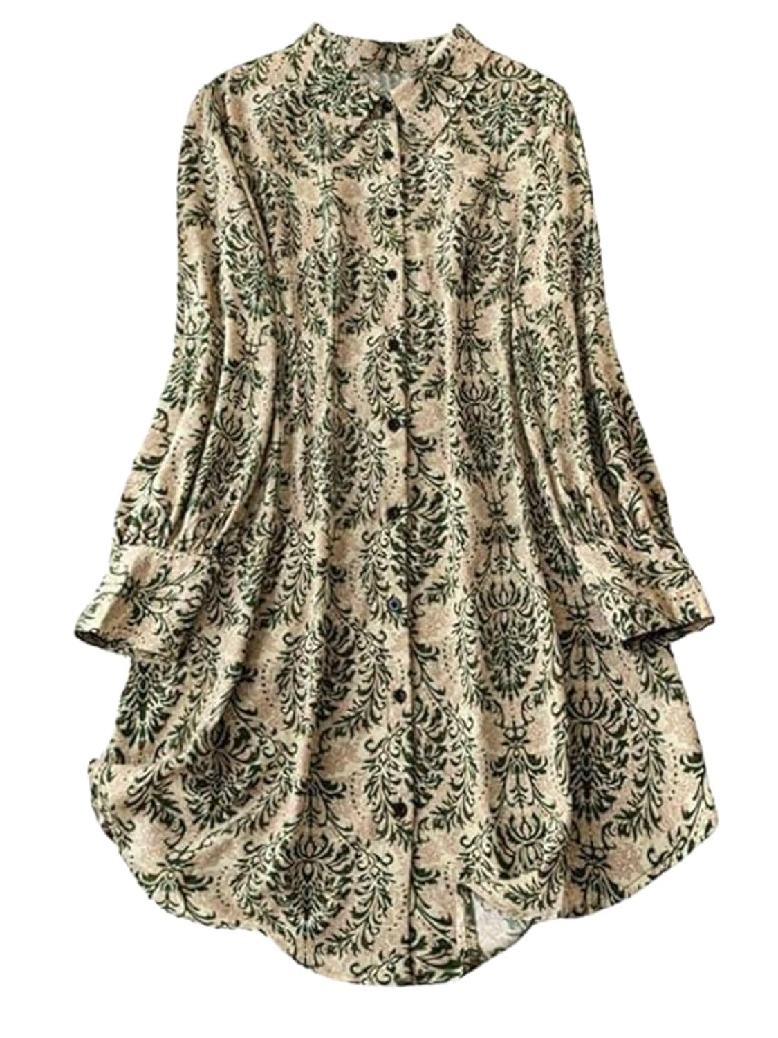 Leriya Fashion Women's Printed Button-Down Midi Dress - Image 21