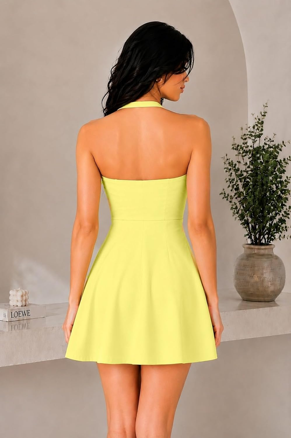 TIVANTE Women's Backless Halter-Neck Mini Dress - Image 2
