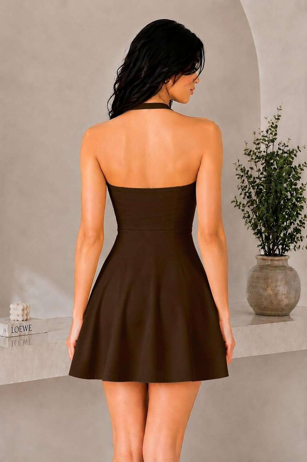 TIVANTE Women's Backless Halter-Neck Mini Dress - Image 12
