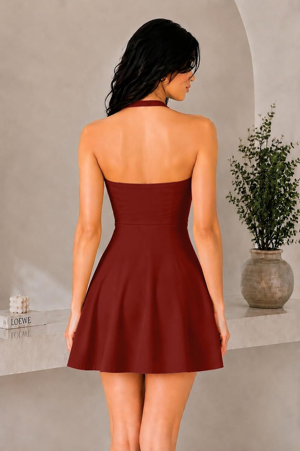 TIVANTE Women's Backless Halter-Neck Mini Dress - Image 17