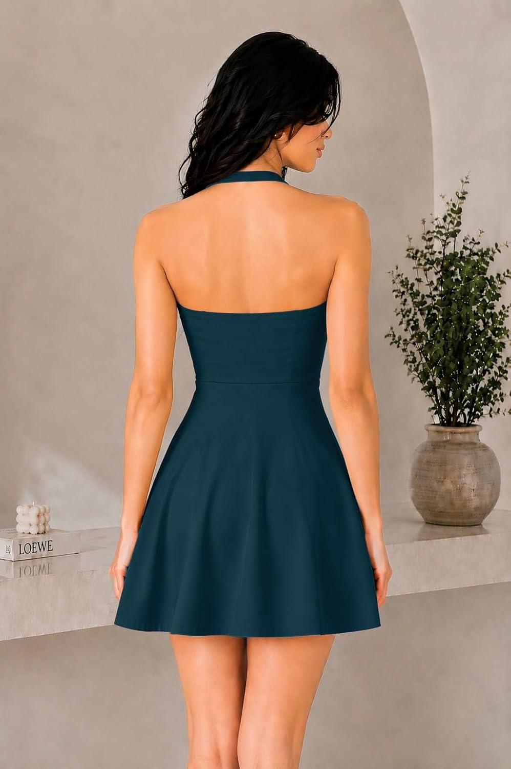 TIVANTE Women's Backless Halter-Neck Mini Dress - Image 22