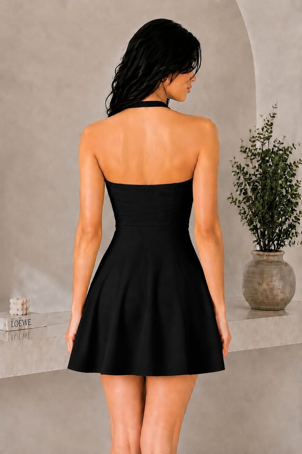 TIVANTE Women's Backless Halter-Neck Mini Dress - Image 27