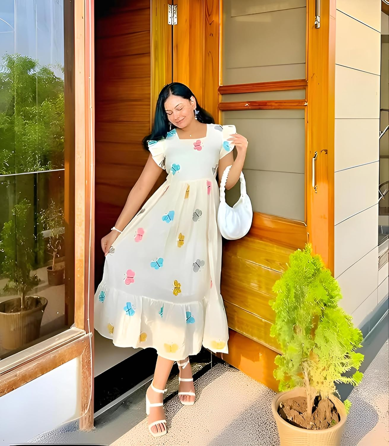 JUSTHER Women's Butterfly-Print Maxi Dress - Image 6
