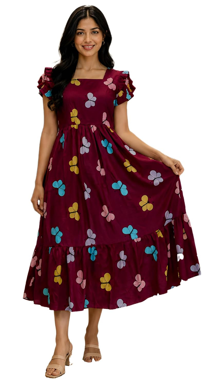 JUSTHER Women's Butterfly-Print Maxi Dress - Image 7