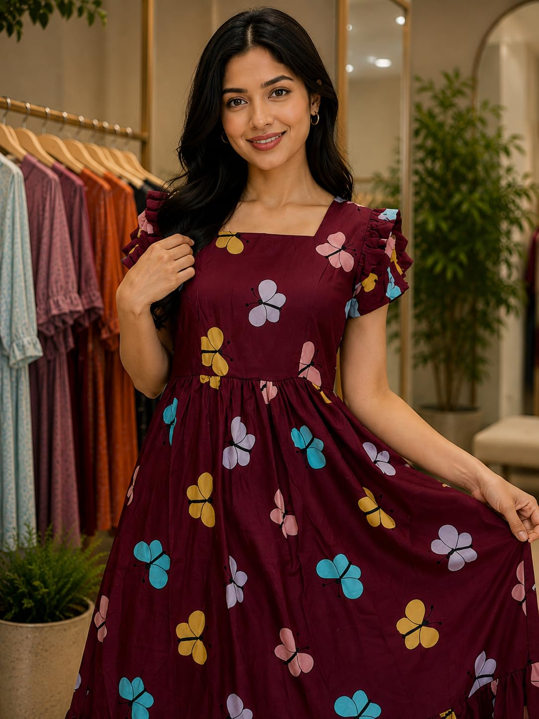 JUSTHER Women's Butterfly-Print Maxi Dress - Image 9