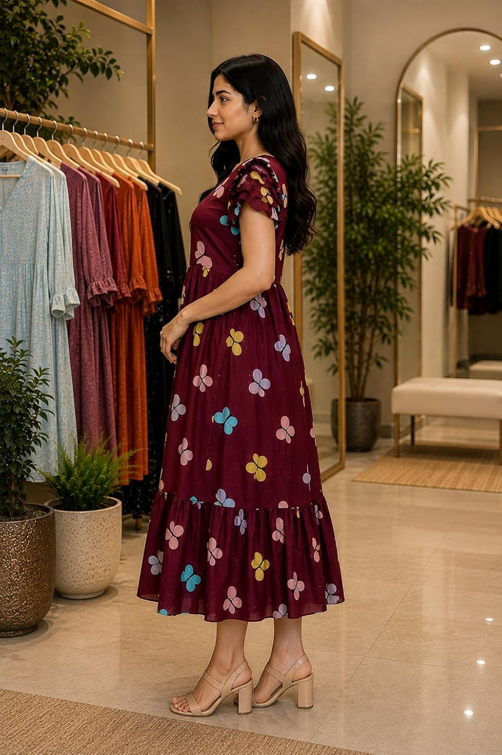 JUSTHER Women's Butterfly-Print Maxi Dress - Image 11