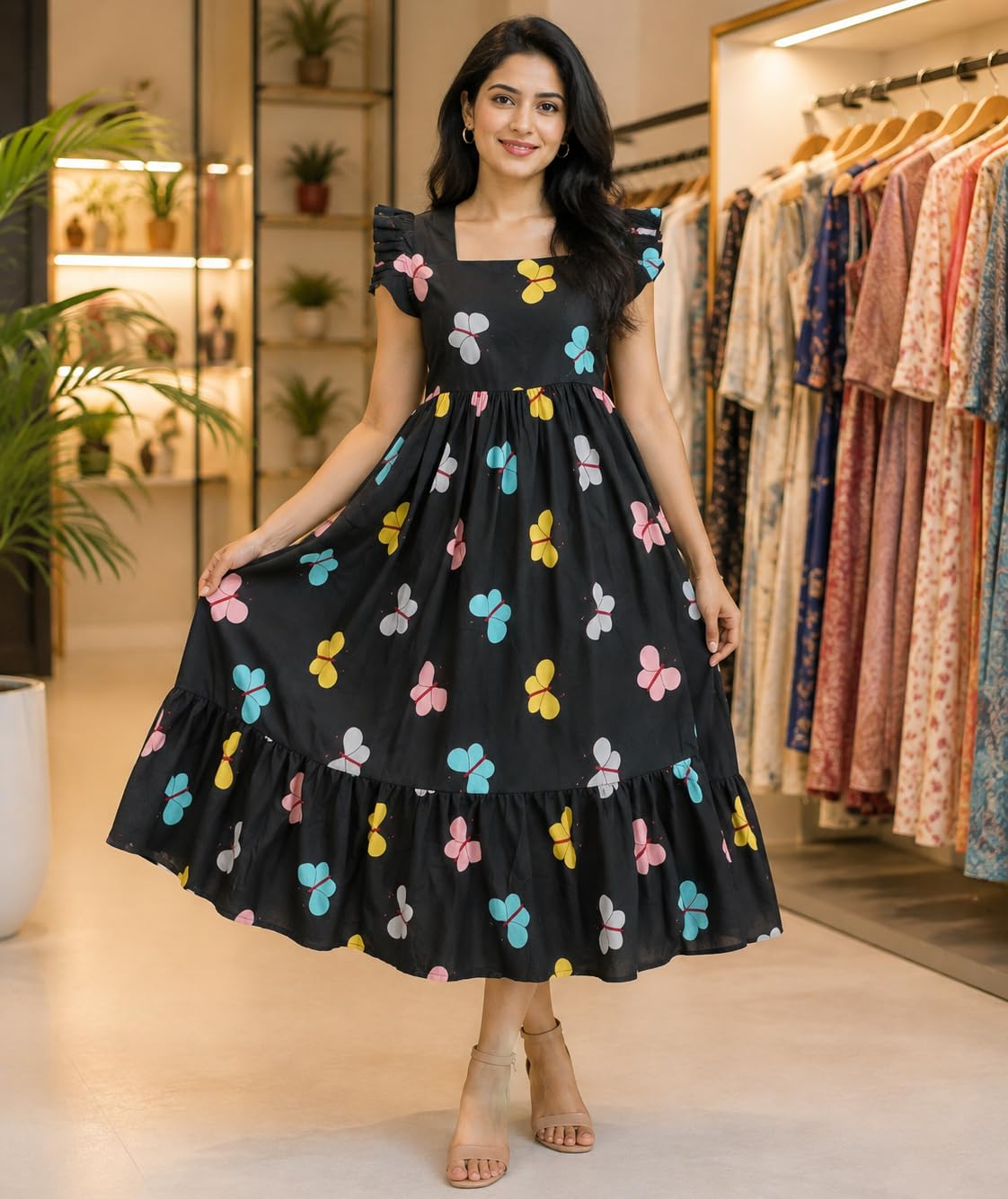 JUSTHER Women's Butterfly-Print Maxi Dress - Image 13