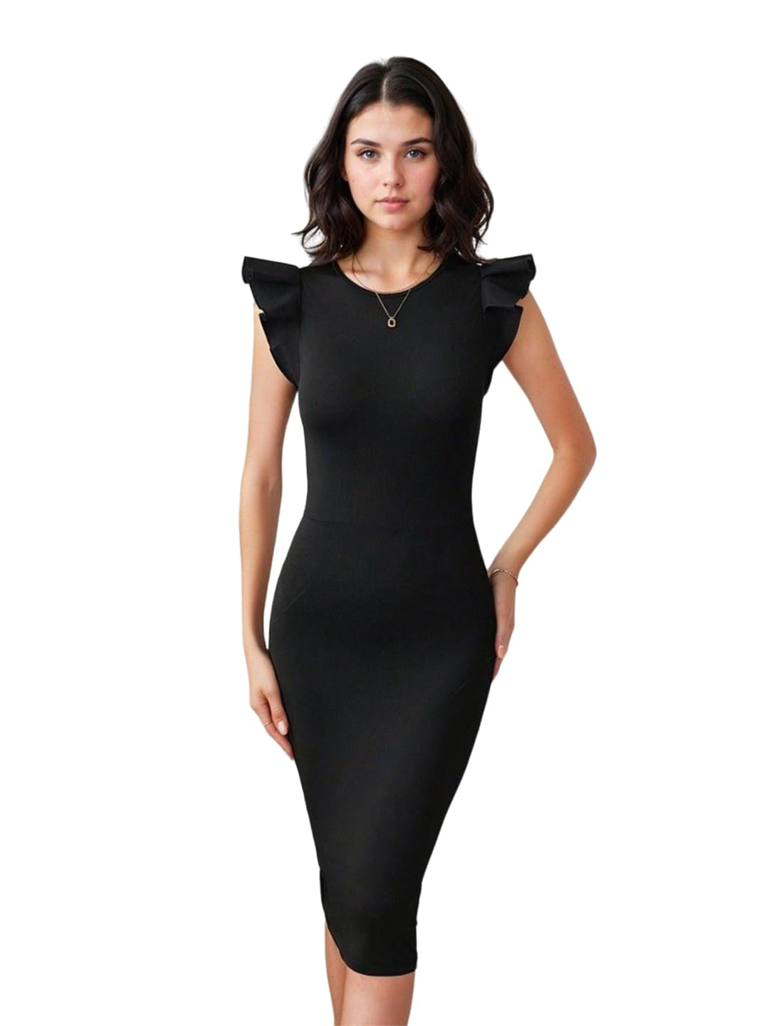 KOTTY Women's Solid Bodycon Midi Dress - Image 6
