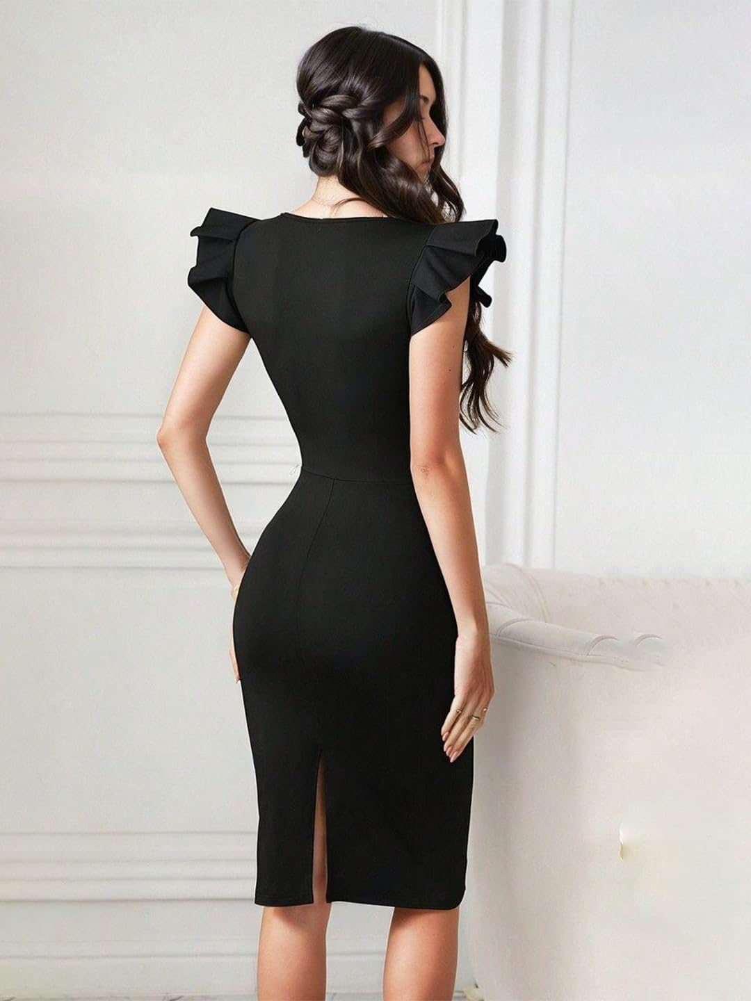 KOTTY Women's Solid Bodycon Midi Dress - Image 7