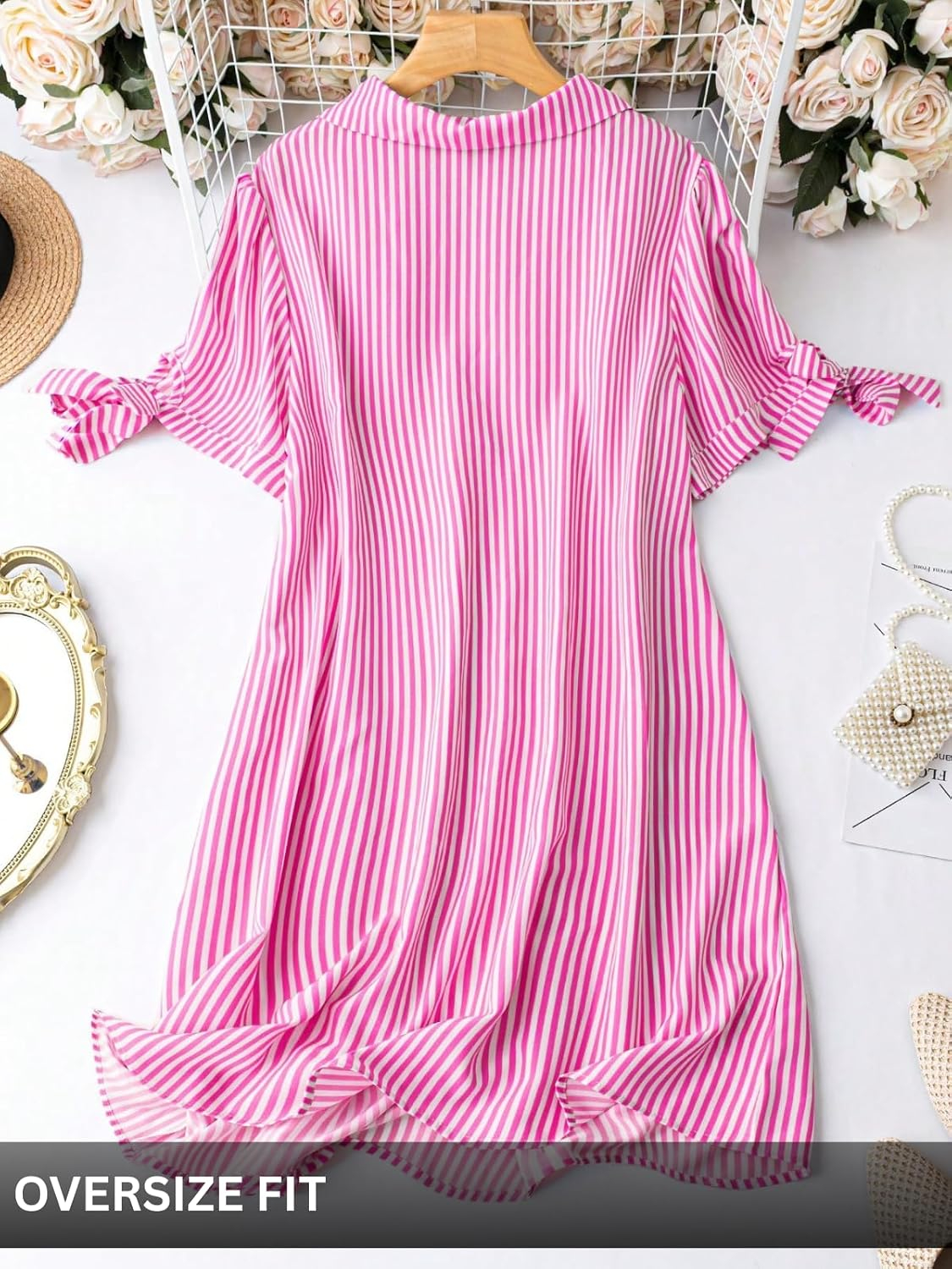 Leriya Fashion Women's Striped Rayon Mini Dress - Image 2