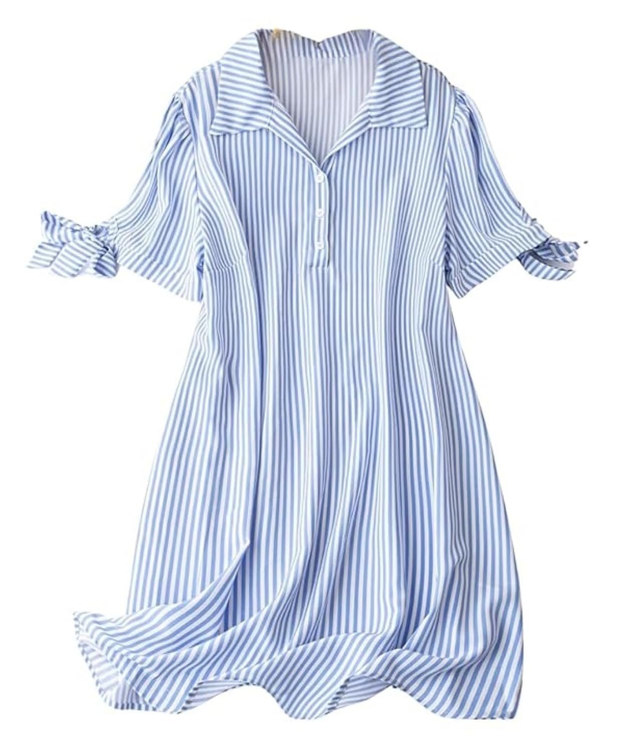 Leriya Fashion Women's Striped Rayon Mini Dress - Image 43