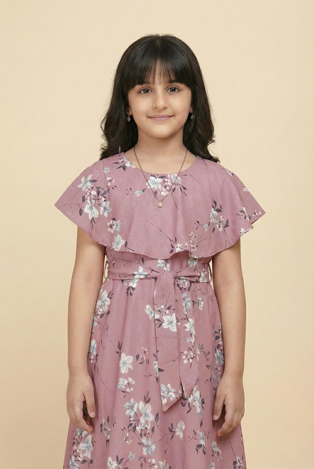 Aarya Designer Girls' Floral Cap-Sleeve Gown - Image 20