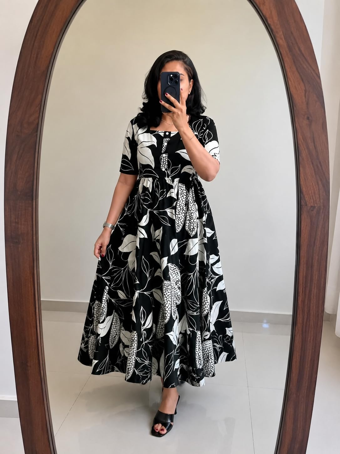 FASHDHUN Women's Floral Rayon A-Line Midi Dress - Image 10