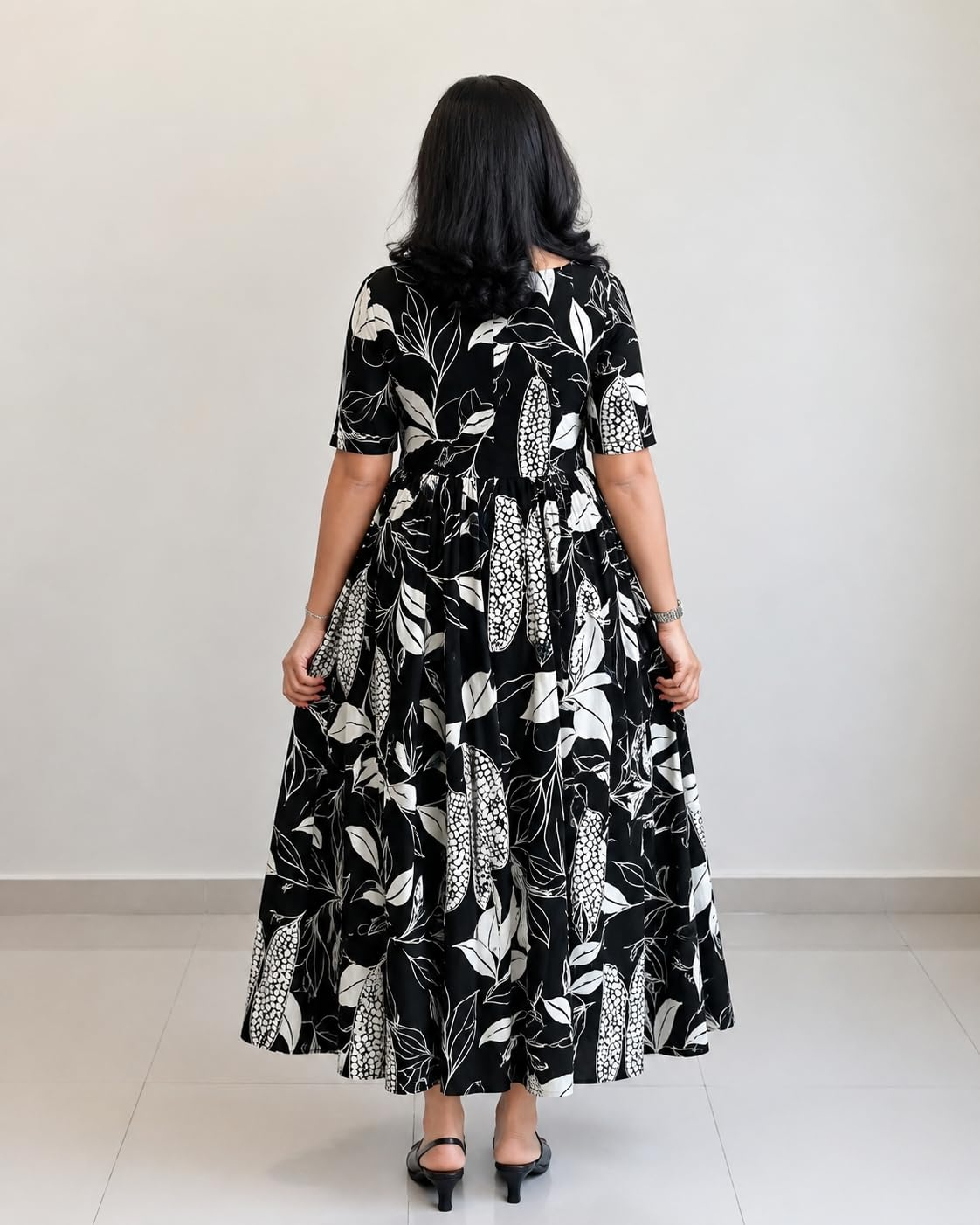 FASHDHUN Women's Floral Rayon A-Line Midi Dress - Image 11