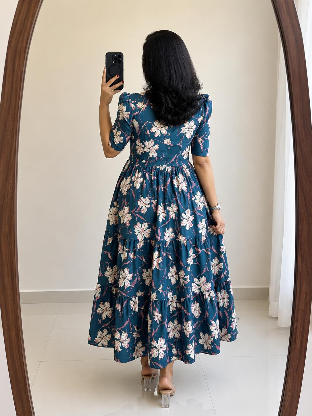 FASHDHUN Women's Floral Rayon A-Line Midi Dress - Image 21