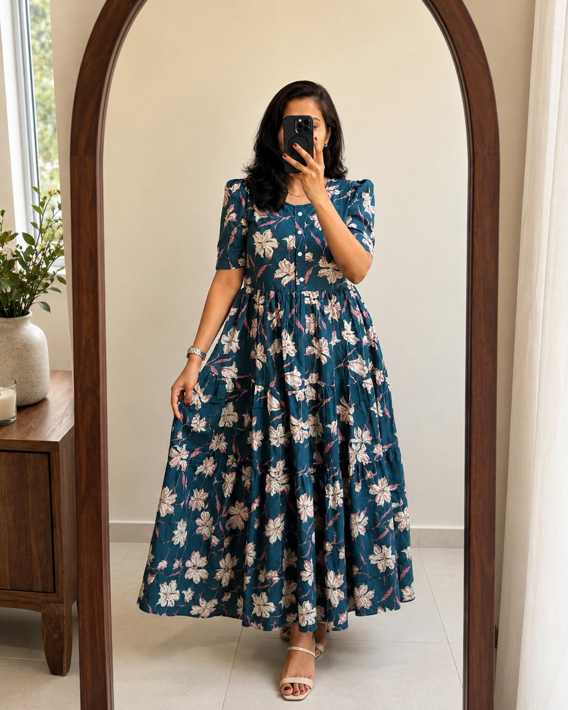FASHDHUN Women's Floral Rayon A-Line Midi Dress - Image 22