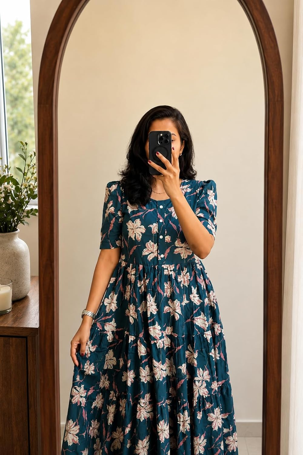 FASHDHUN Women's Floral Rayon A-Line Midi Dress - Image 24