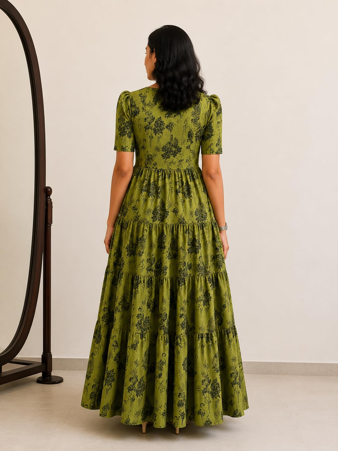 FASHDHUN Women's Floral Rayon A-Line Midi Dress - Image 27